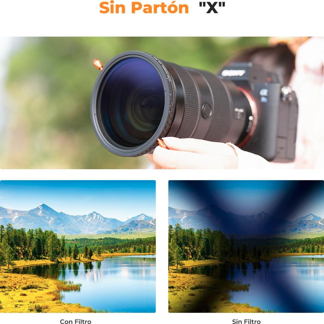 K&F Concept 82mm 2 in 1 ND2-ND32 Variable Neutral Density VND + CPL Filter KF01.2603 - 6